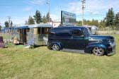 Classic 1947 Spartan Manor Trailer and Chevy Panel Truck Tow Vehicle